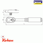 دسته جغجغه کوکن 3/8 اینچ کوکن کد: 3725ZB - Image 2