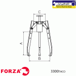 پولی کش هیدرولیک 50 تن سه شاخ دوشاخ فورزا کد:3352 THCO - Image 2