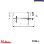 بکس بلند درایو 3/8 اینچی سیاه کوکن مدل: 13300A - Image 2